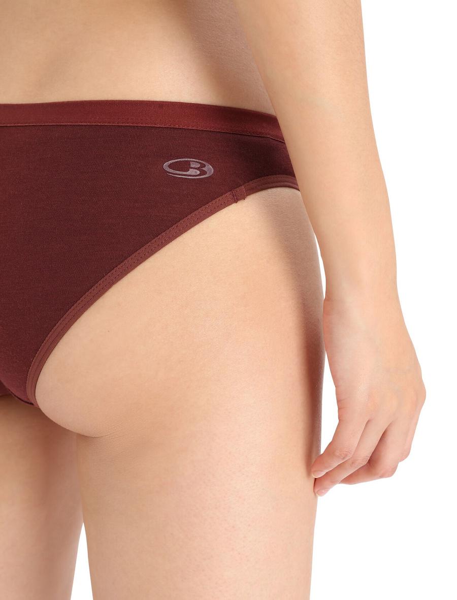 Icebreaker Merino Siren Bikini Briefs Naisten Alusvaatteet Punainen | FI 1717GSOL